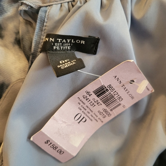 NWT Ann Taylor Gray Silk Blend Sleeveless Dress Size 0 Petite - Picture 6 of 6